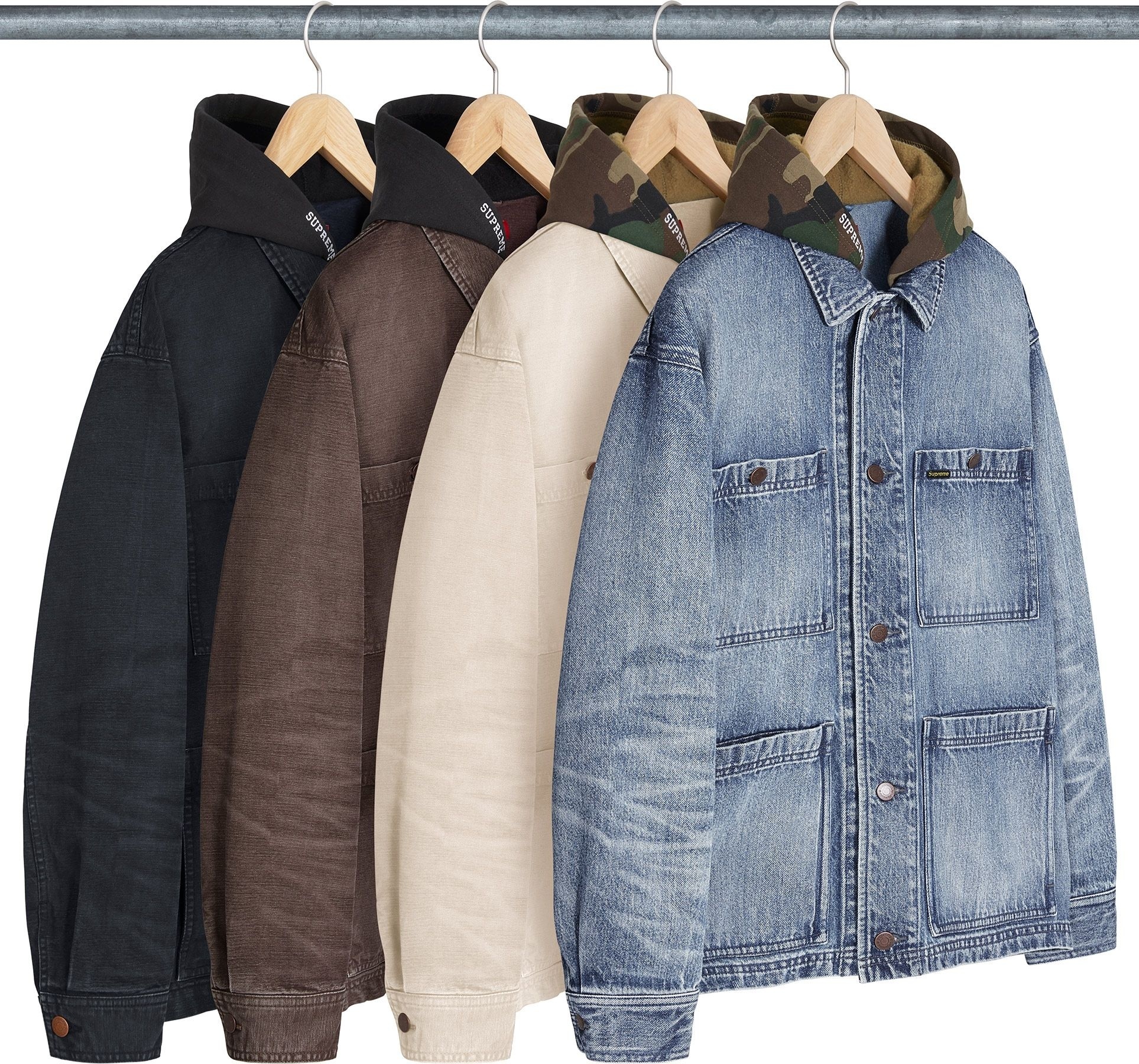 Worn Hooded Chore Coat